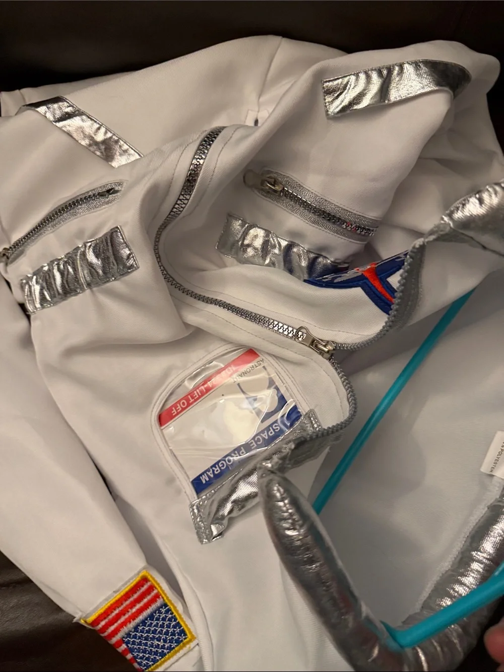 Kids large  White NASA Astronaut Costume with Silver Trim